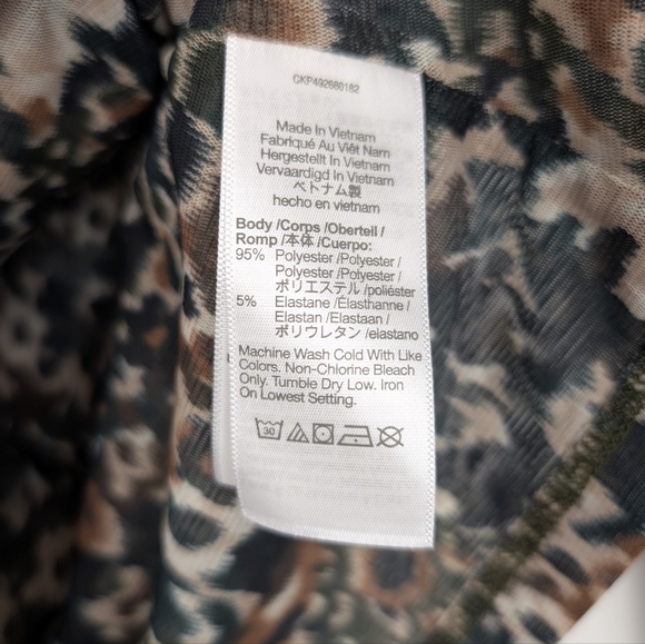 NWT Madewell Mossy Umber Floral Mesh Long Sleeve Polo Top Size L - Picture 8 of 10